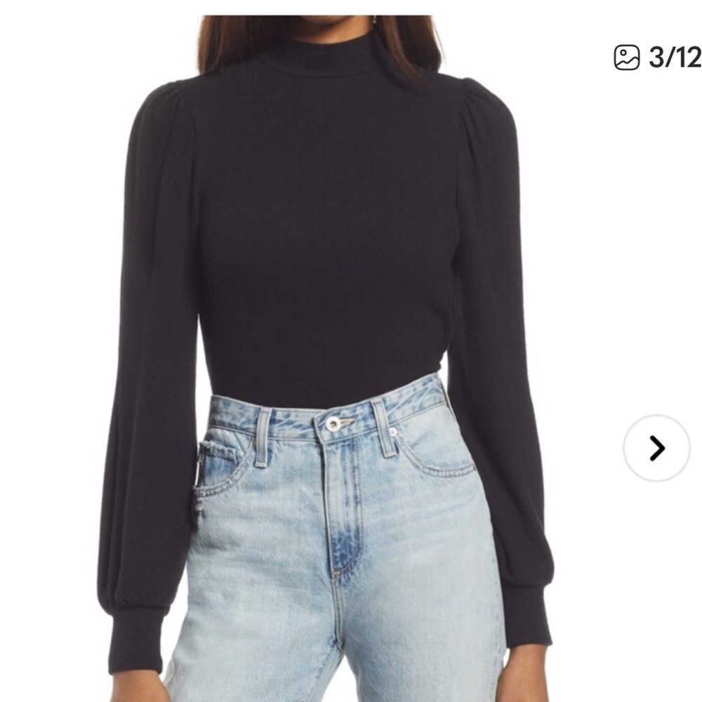 Reformation Black Long Sleeve Blouse